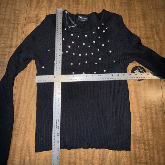 Jolie & Joy Junior Women Pullover Sweater Long Sleeve Top Knit‎ Black XL - Picture 6 of 6